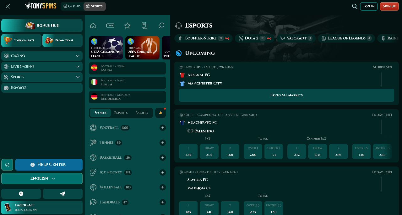 TonySpins Casino - Platformă Modernă de Gaming Online Casino